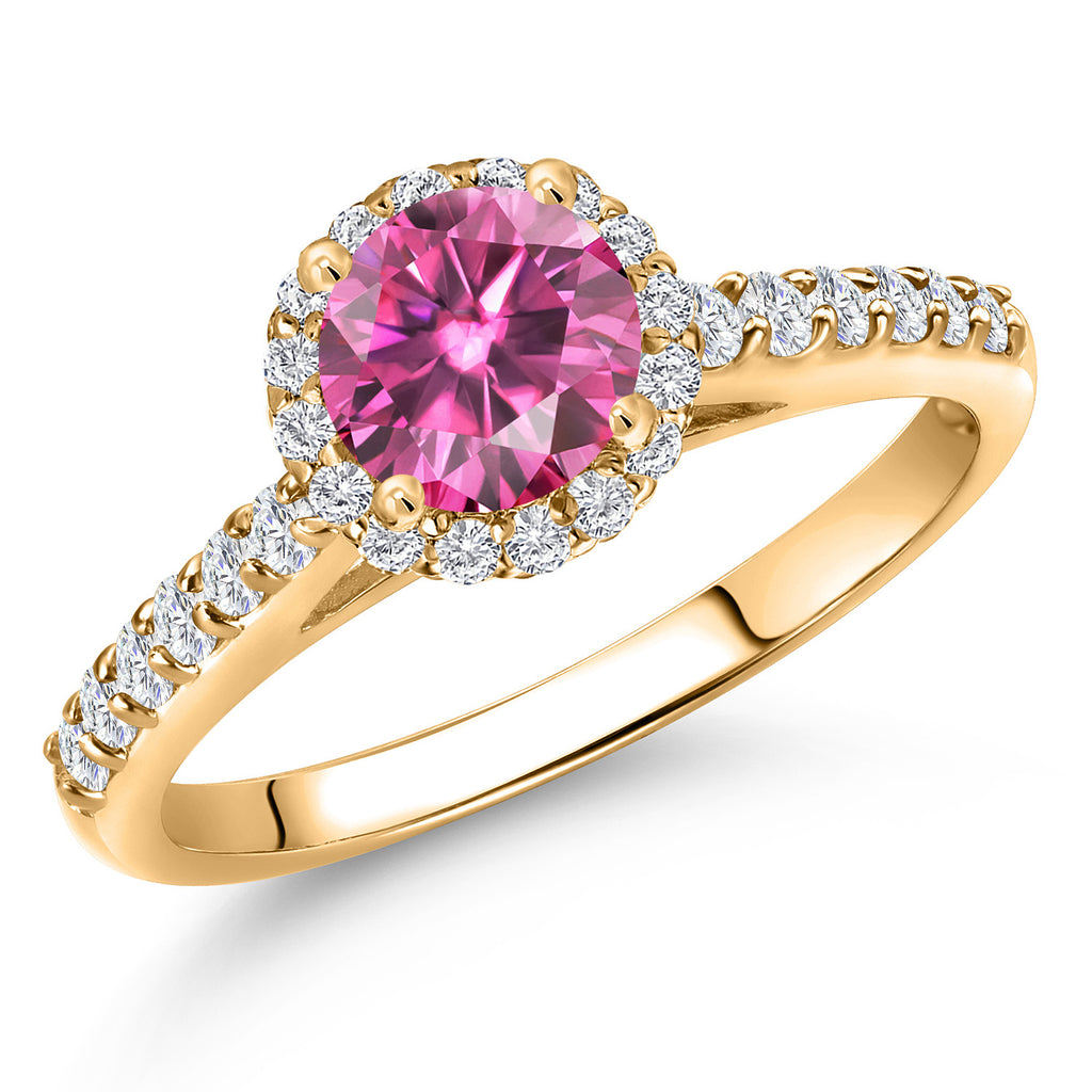 Pink Moissanite - April_5_Ring in 10K Yellow Gold