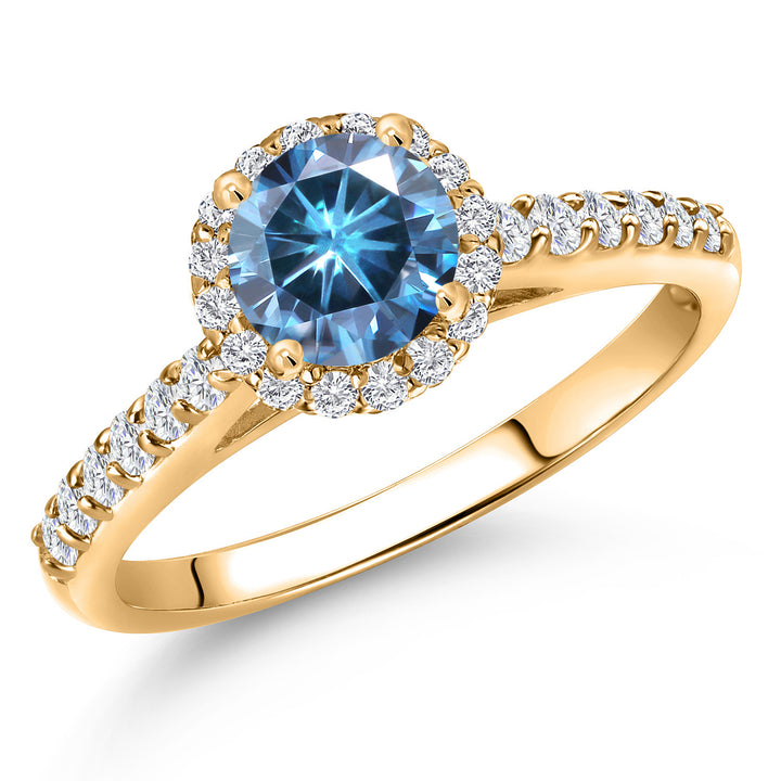 Persian Blue Moissanite - April_5_Ring in 10K Yellow Gold