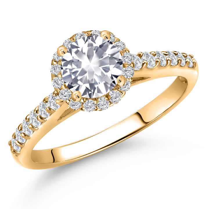 White Created Sapphire - September_5_Ring in 10K Yellow Gold