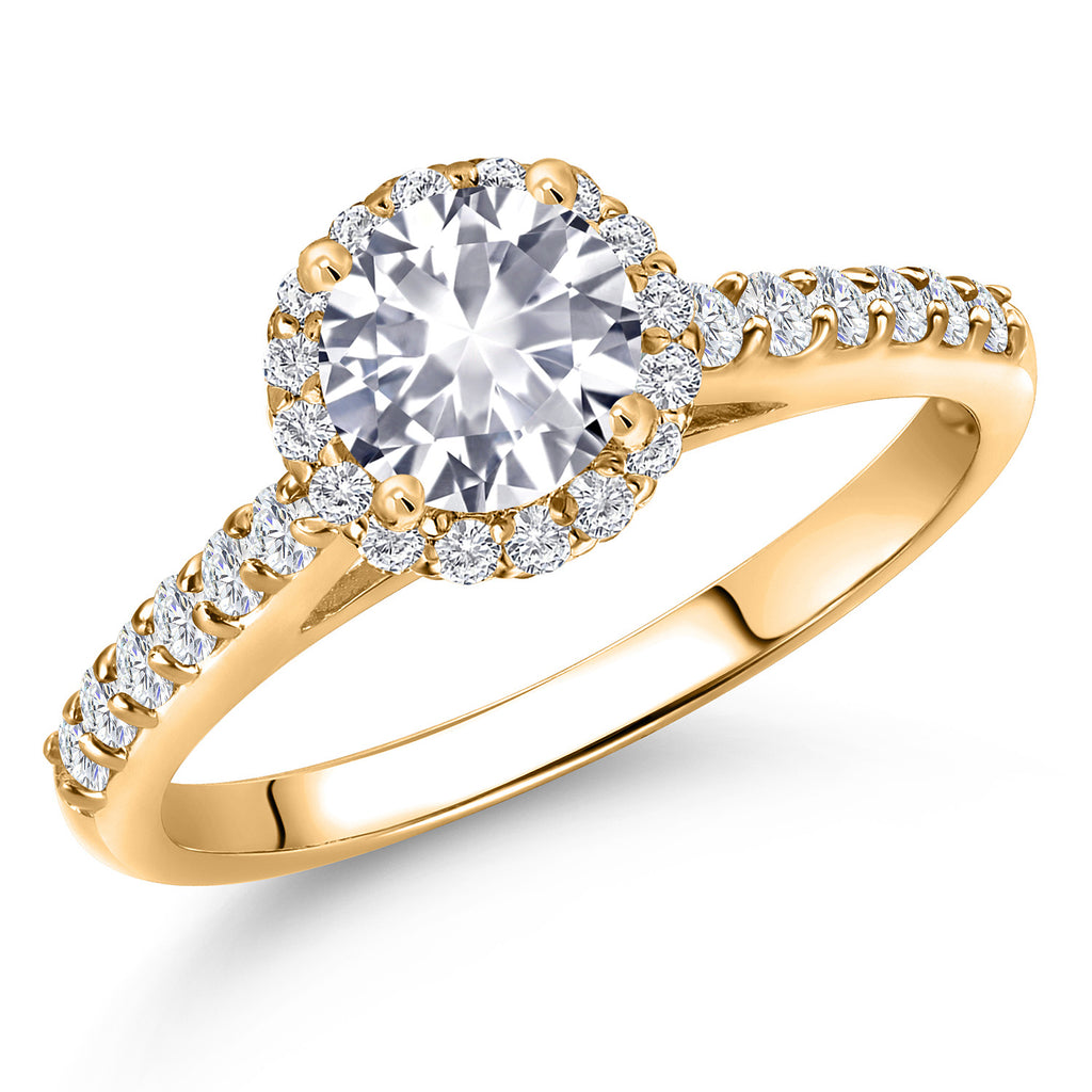 White Created Sapphire - September_6_Ring in 10K Yellow Gold