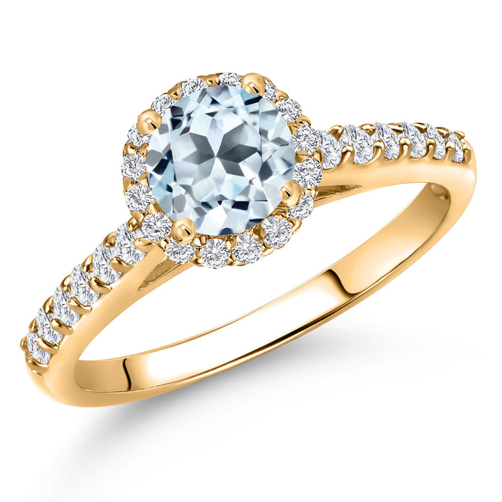 Sky Blue Topaz - November_5_Ring in 10K Yellow Gold