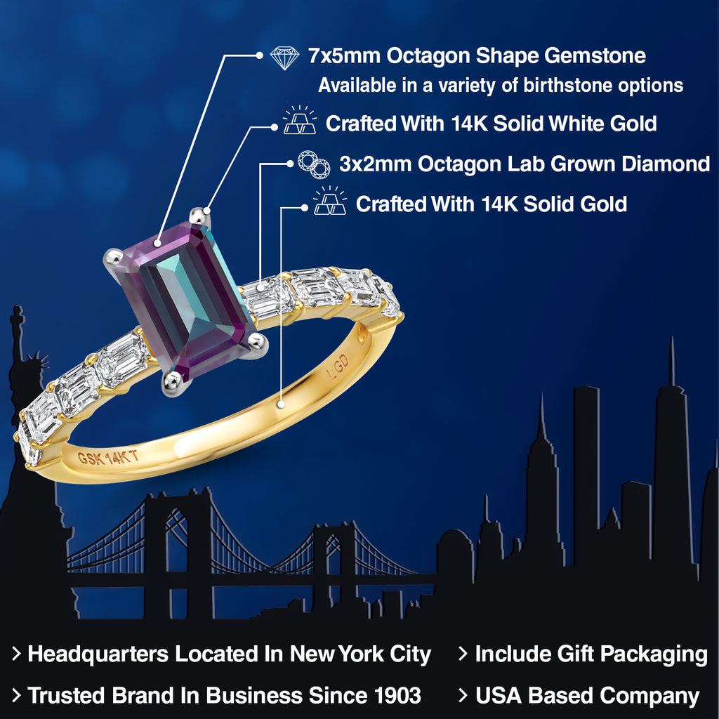 Created Alexandrite_6_Ring in 14K Two Tone Gold