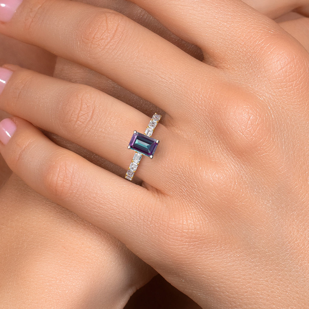 Created Alexandrite_6_Ring in 14K Two Tone Gold