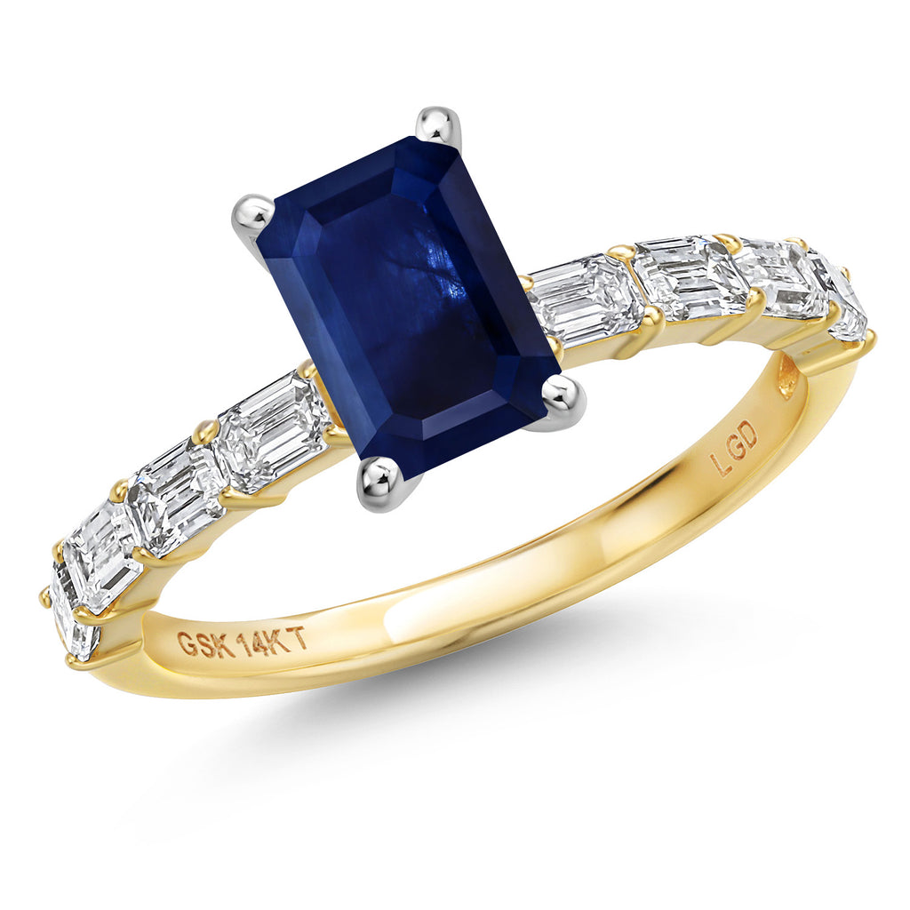 Blue Sapphire - September_5_Ring in 14K Two Tone Gold