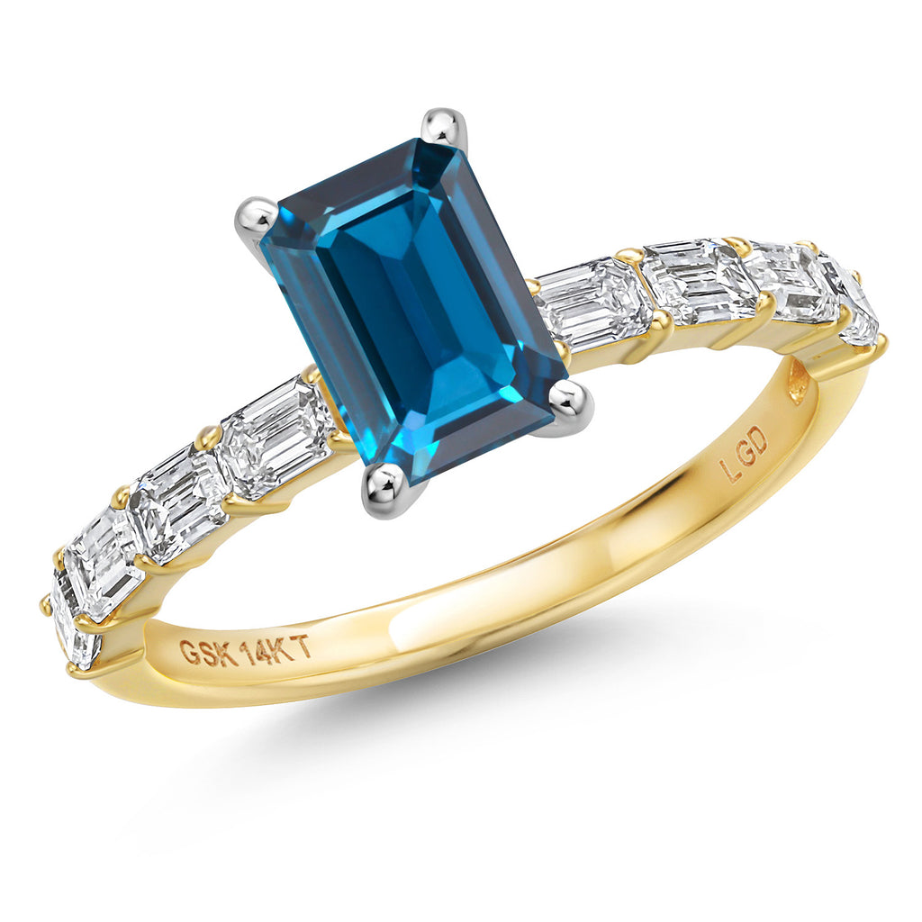 London Blue Topaz - November_6_Ring in 14K Two Tone Gold