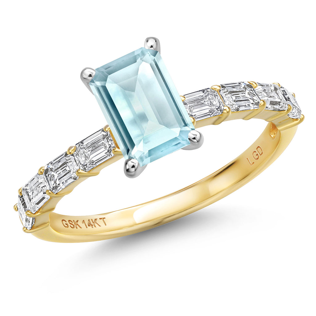 Sky Blue Topaz - November_6_Ring in 14K Two Tone Gold