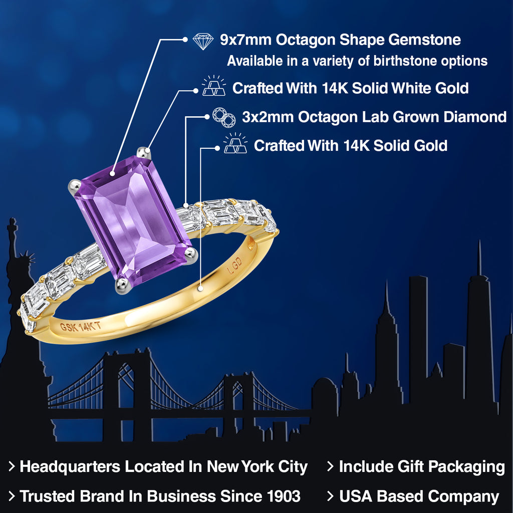 Amethyst - February_6_Ring in 14K Two Tone Gold