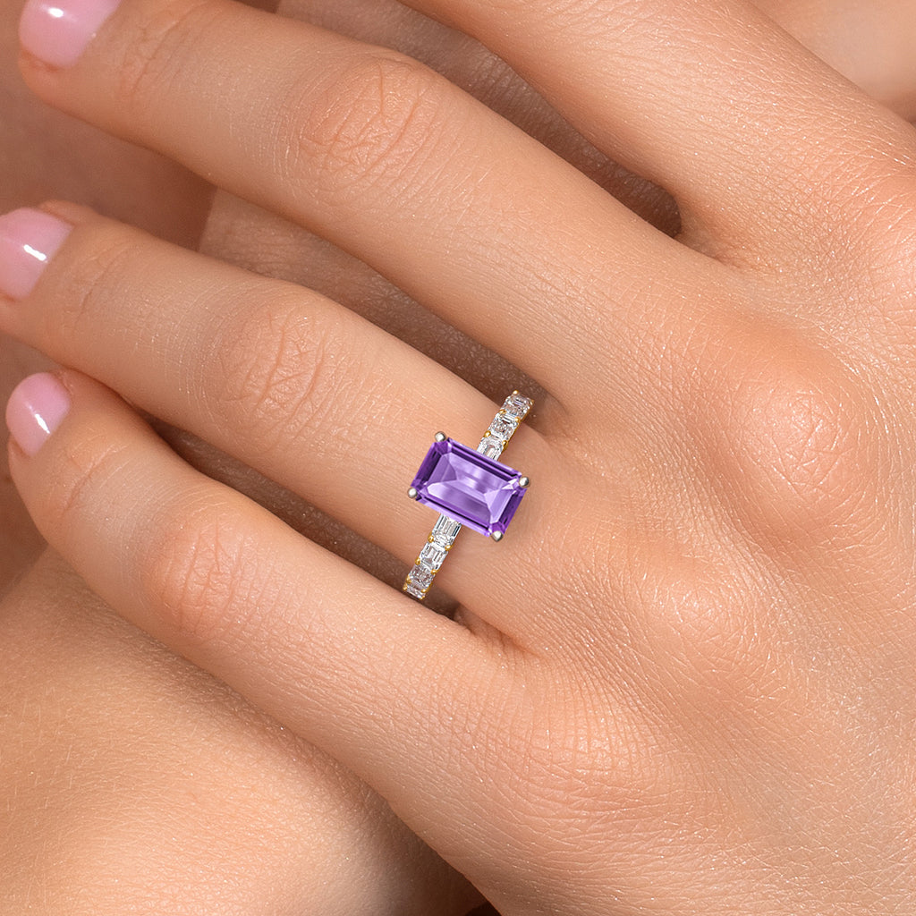 Amethyst - February_6_Ring in 14K Two Tone Gold