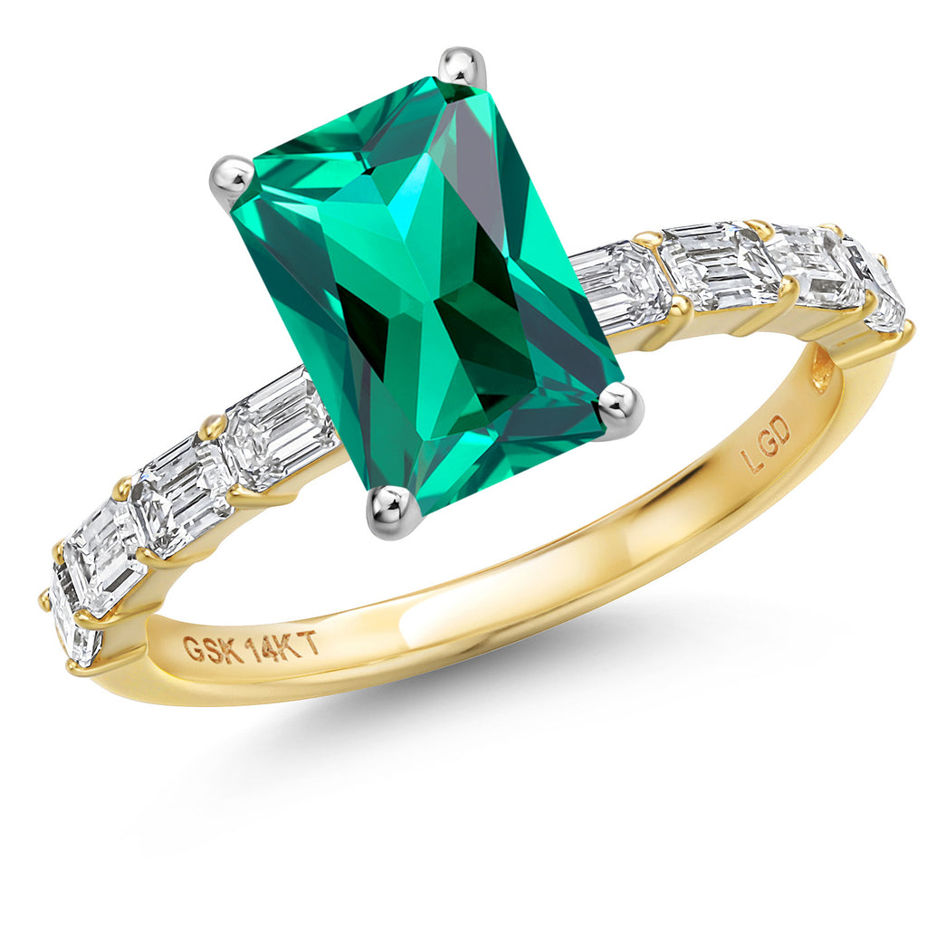 Nano Emerald - May_9_Ring in 14K Two Tone Gold