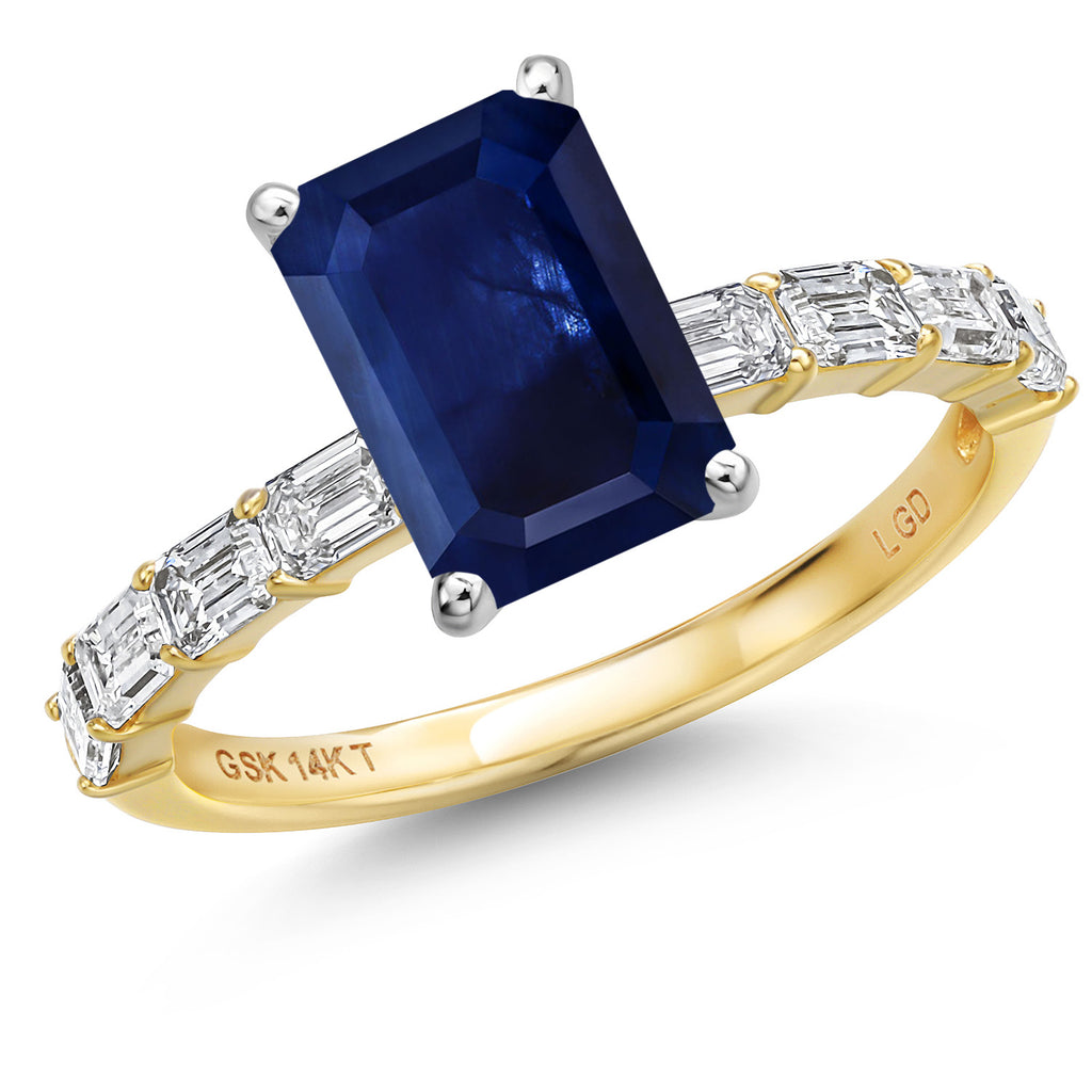 Blue Sapphire - September_8_Ring in 14K Two Tone Gold
