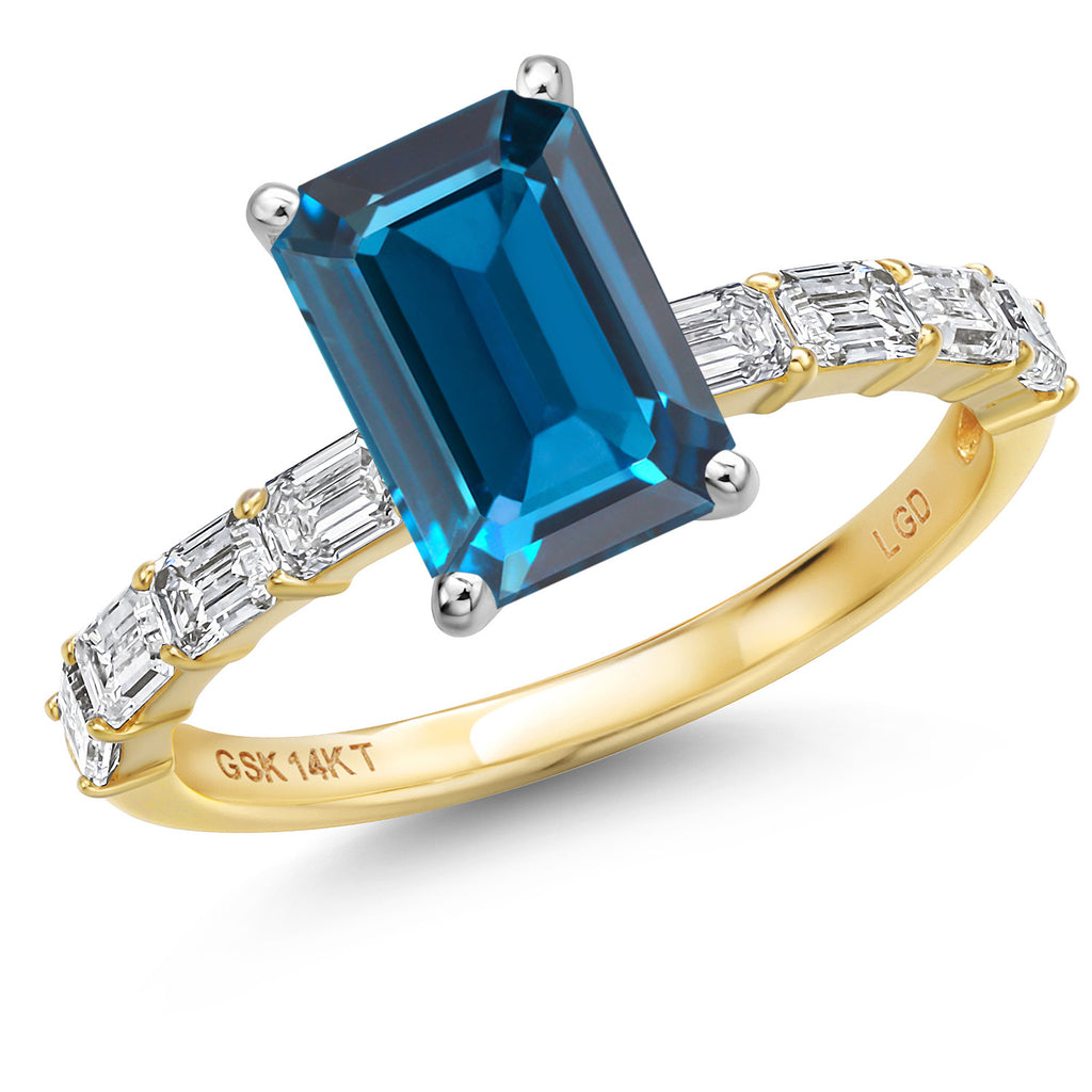 London Blue Topaz - November_6_Ring in 14K Two Tone Gold