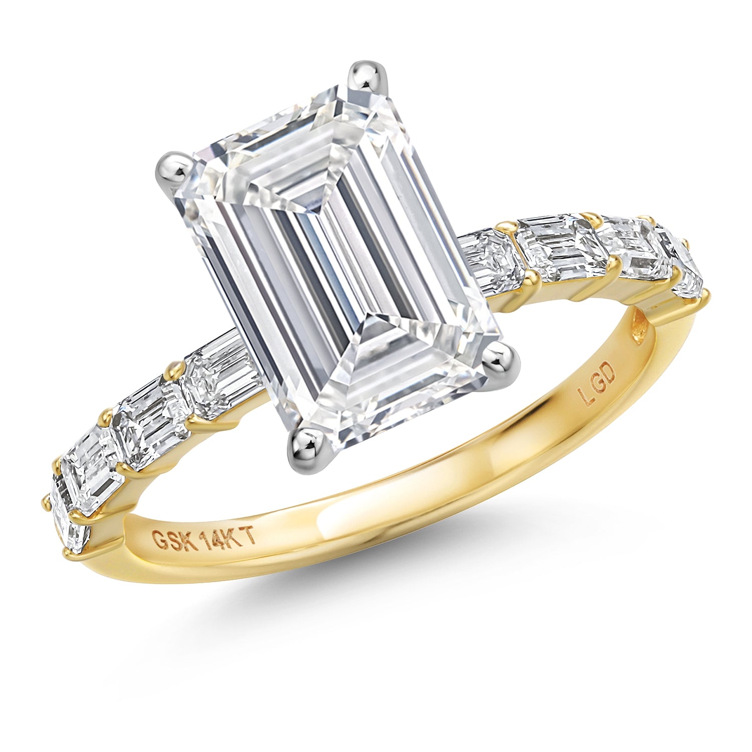 White Lab Grown Diamond - April_9_Ring in 14K Two Tone Gold