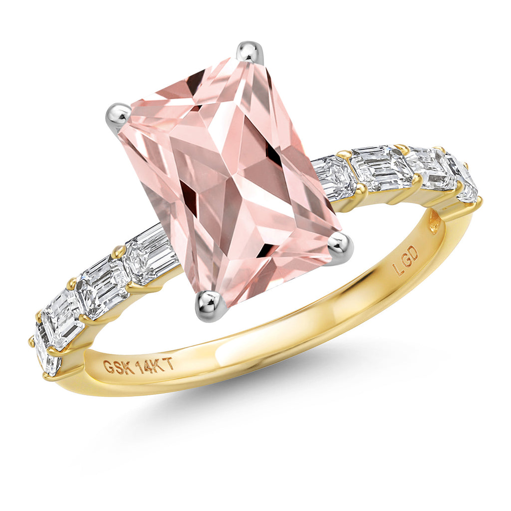 Nano Morganite - October_6_Ring in 14K Two Tone Gold