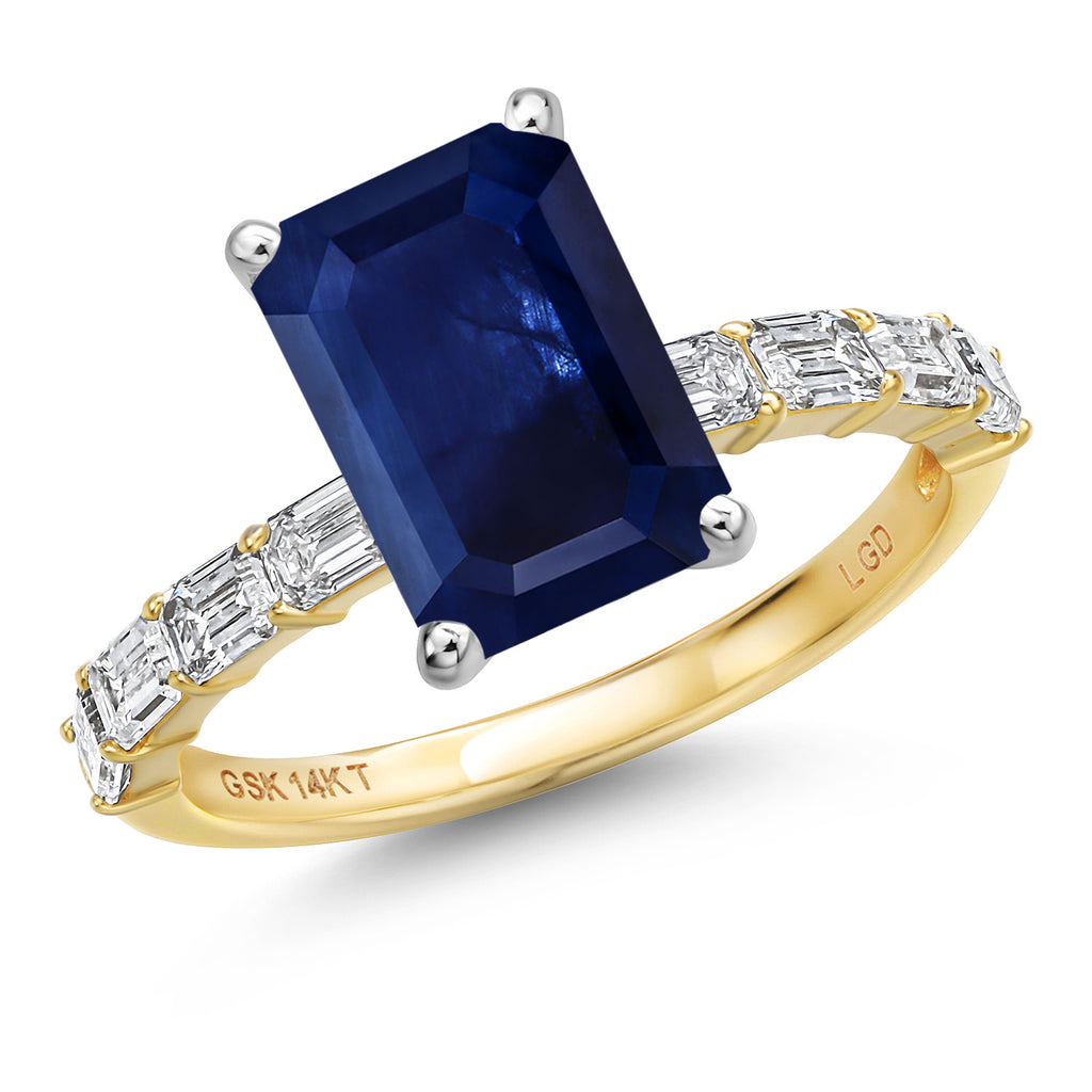 Blue Sapphire - September_7_Ring in 14K Two Tone Gold