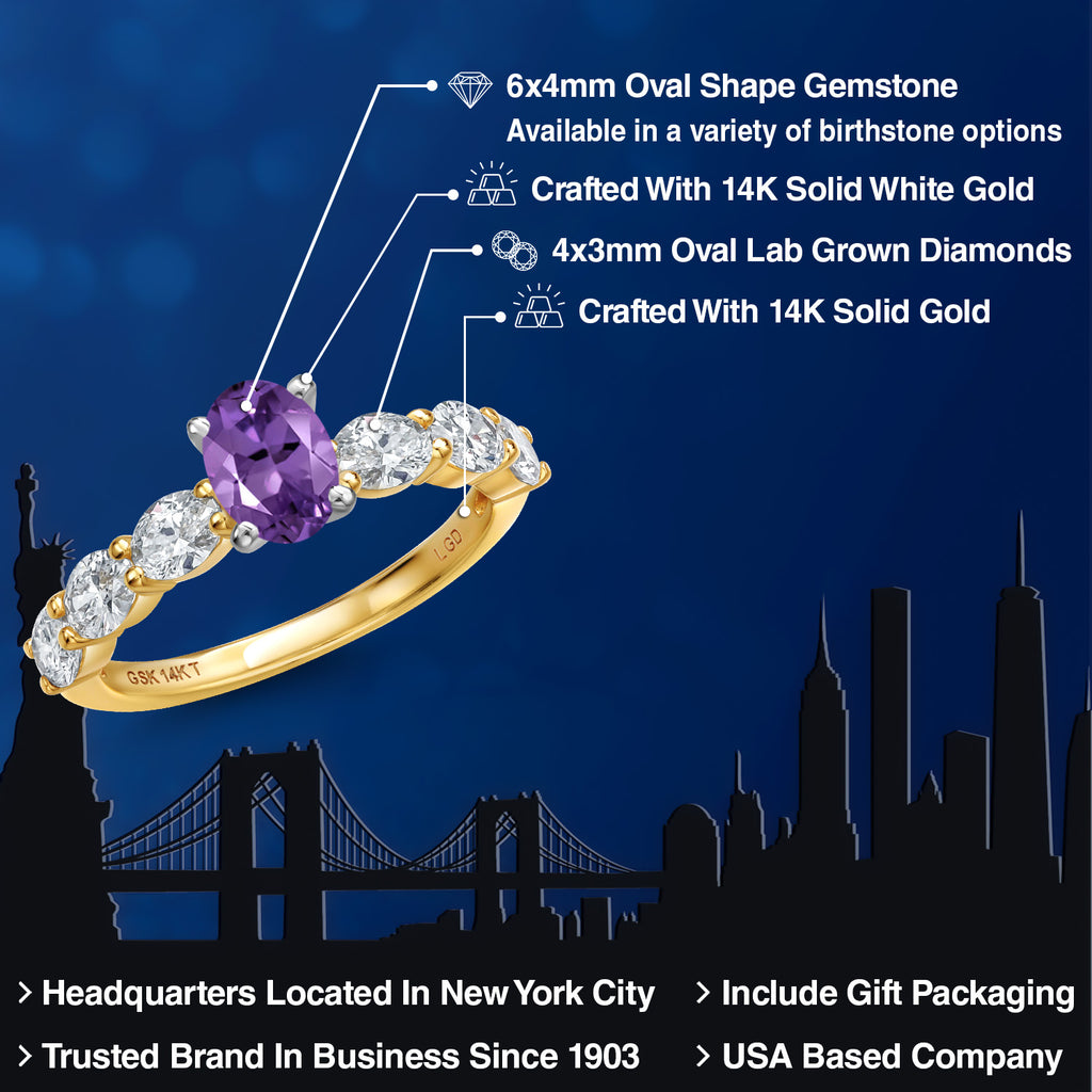 Amethyst - February_Ring in 14K Two Tone Gold