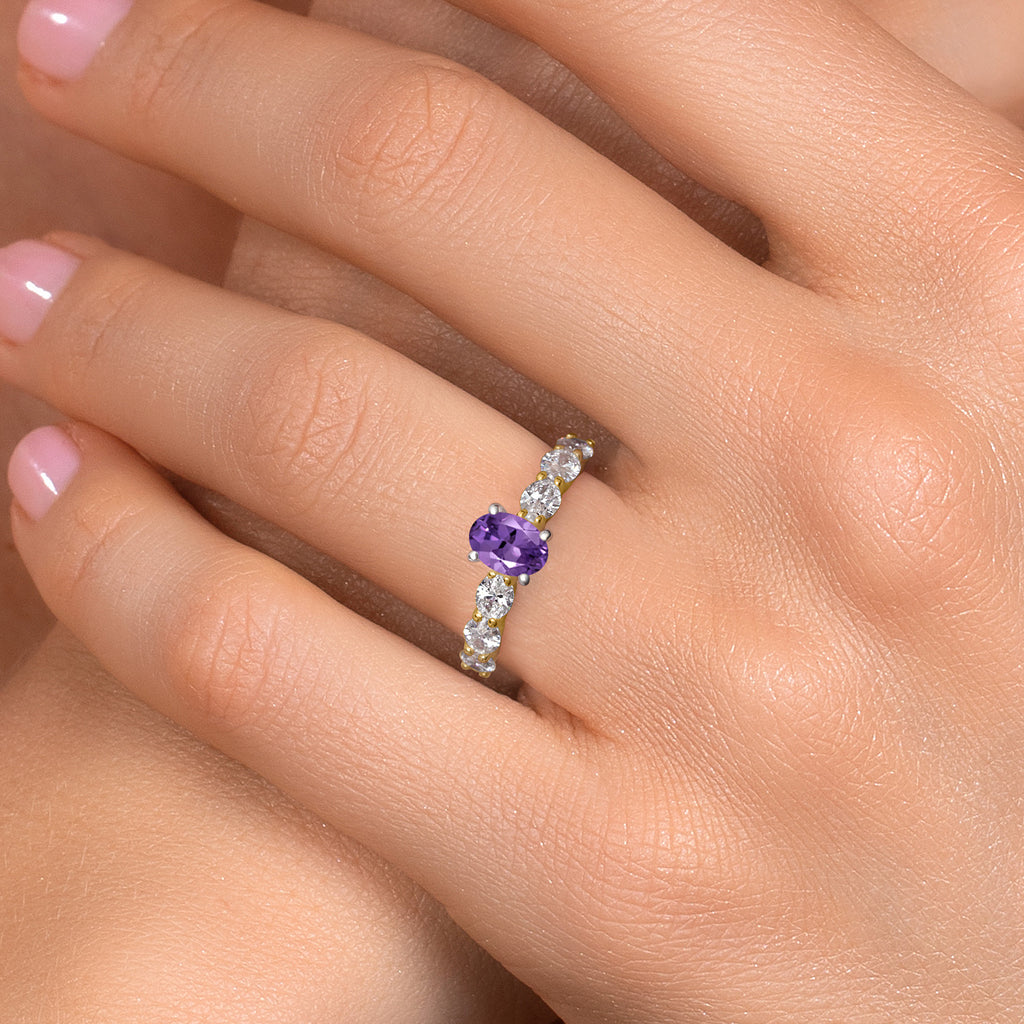 Amethyst - February_Ring in 14K Two Tone Gold