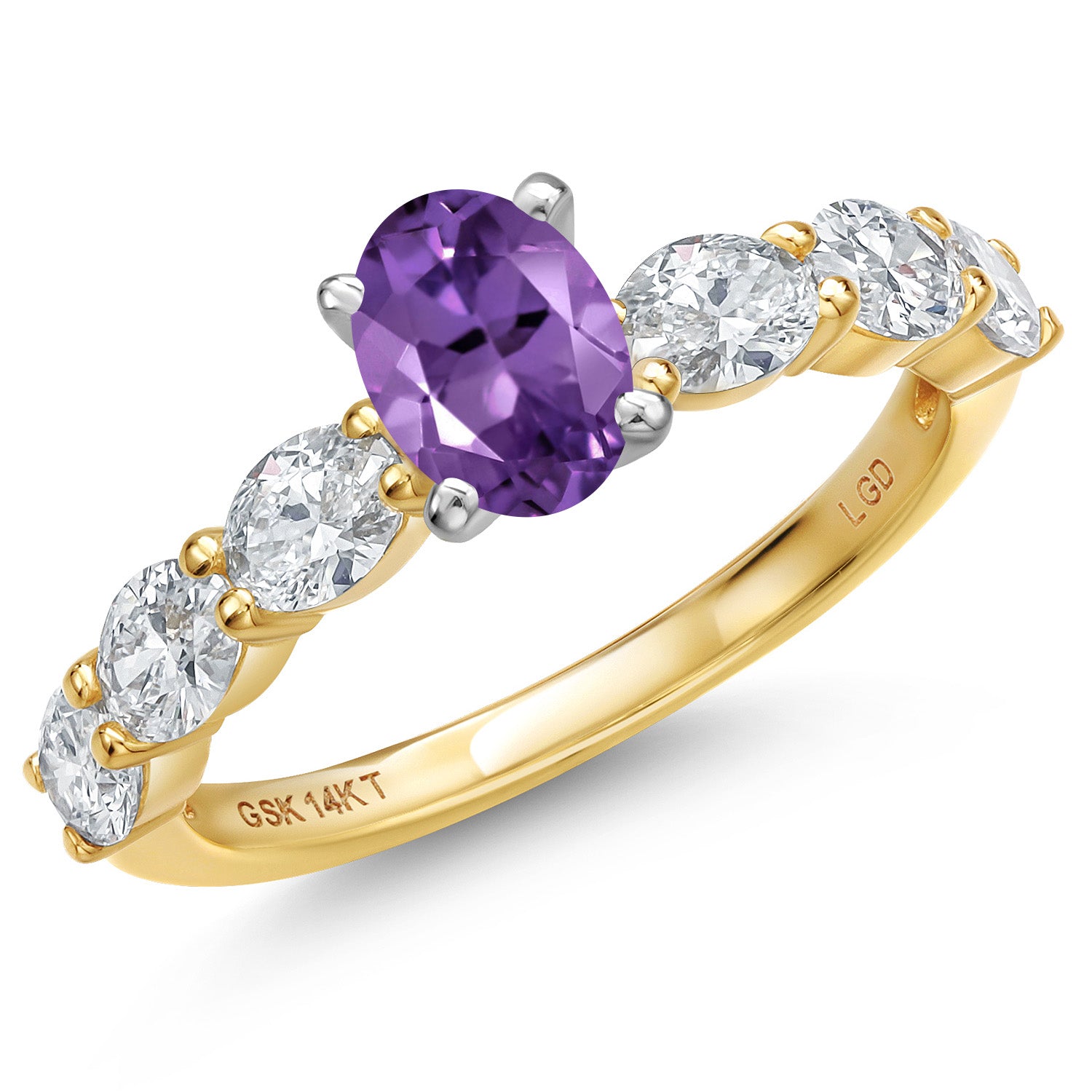 Amethyst - February_7_Ring in 14K Two Tone Gold