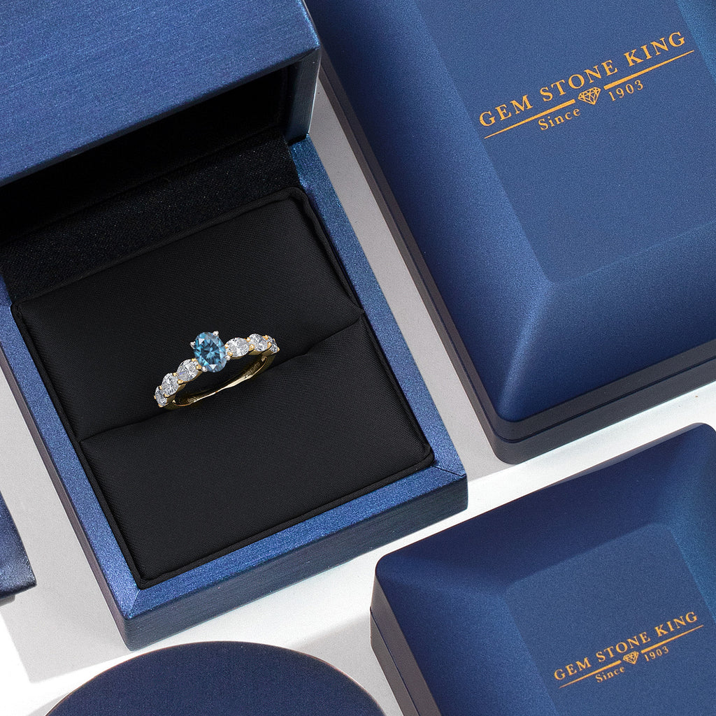 Created Moissanite and Lab Grown Diamond_Ring in 14K Two Tone Gold