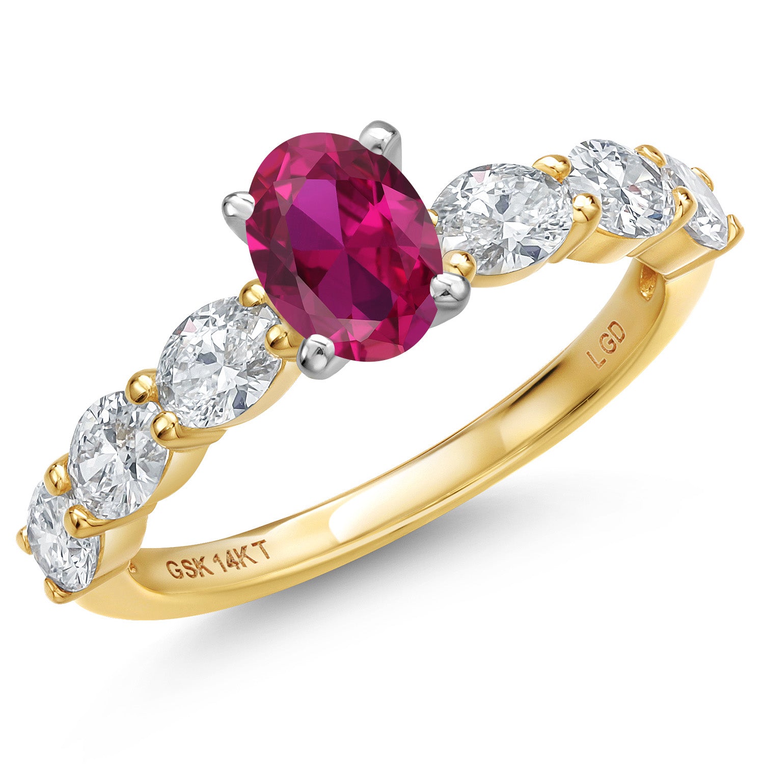 Created Ruby - July_7_Ring in 14K Two Tone Gold