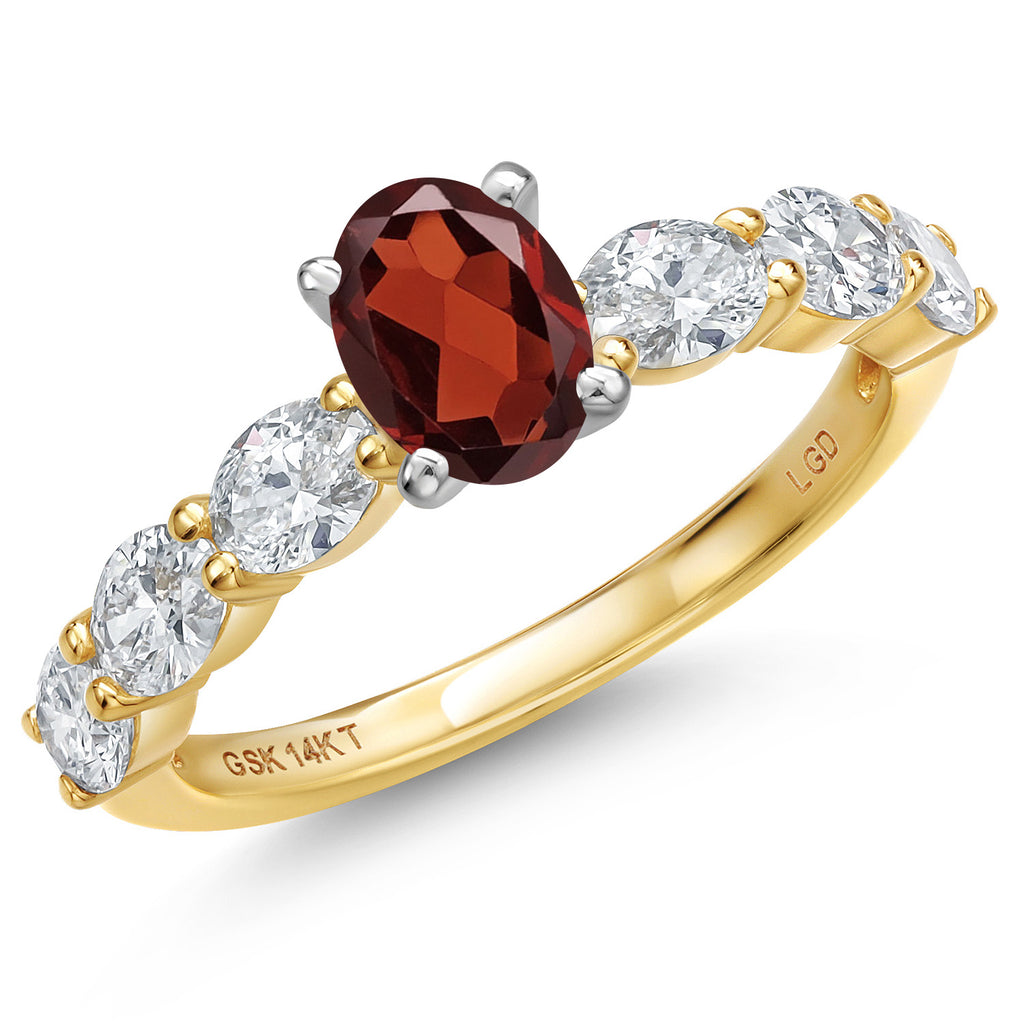 Garnet - January_7_Ring in 14K Two Tone Gold