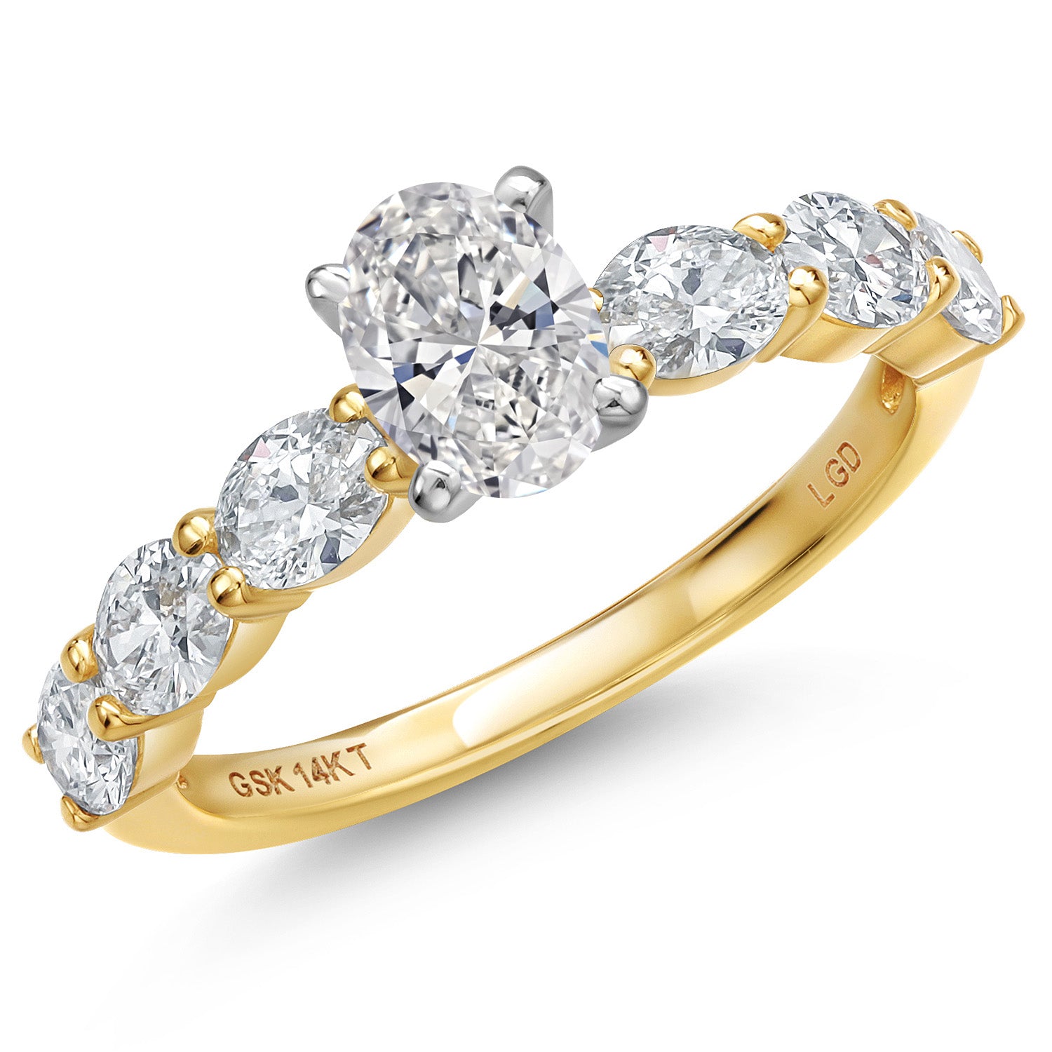 White Lab Grown Diamond - April_6_Ring in 14K Two Tone Gold