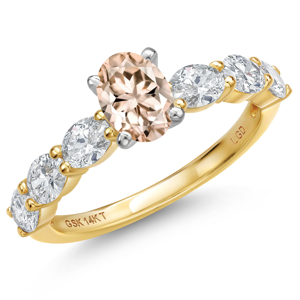 Morganite - October_5_Ring in 14K Two Tone Gold