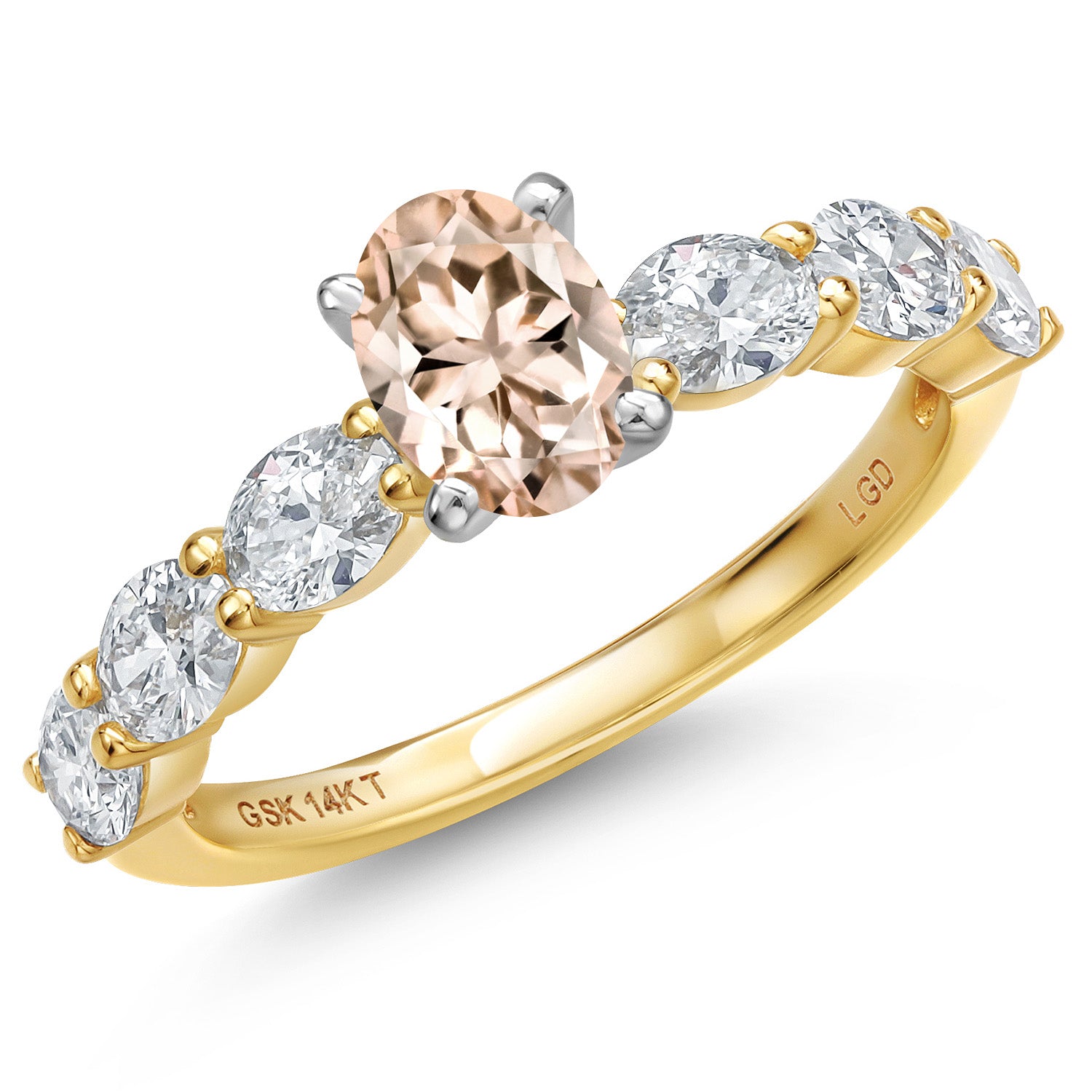 Morganite - October_8_Ring in 14K Two Tone Gold