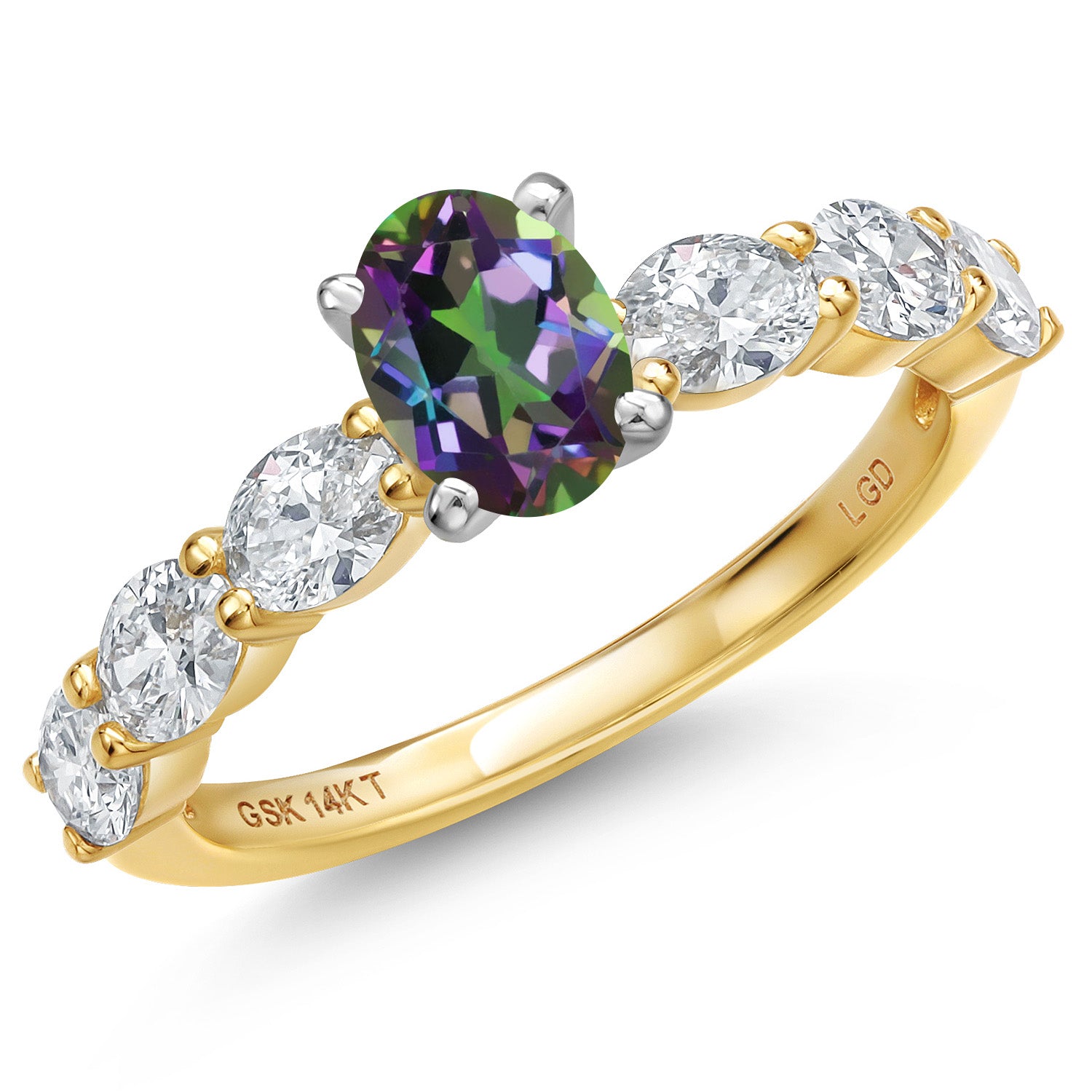 Green Mystic Topaz_8_Ring in 14K Two Tone Gold