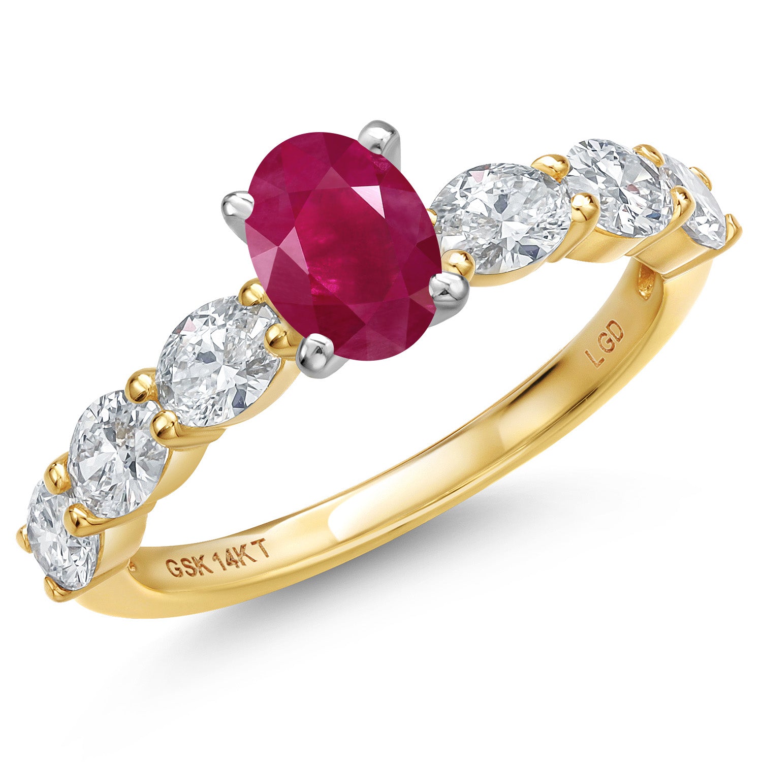 Ruby - July_7_Ring in 14K Two Tone Gold