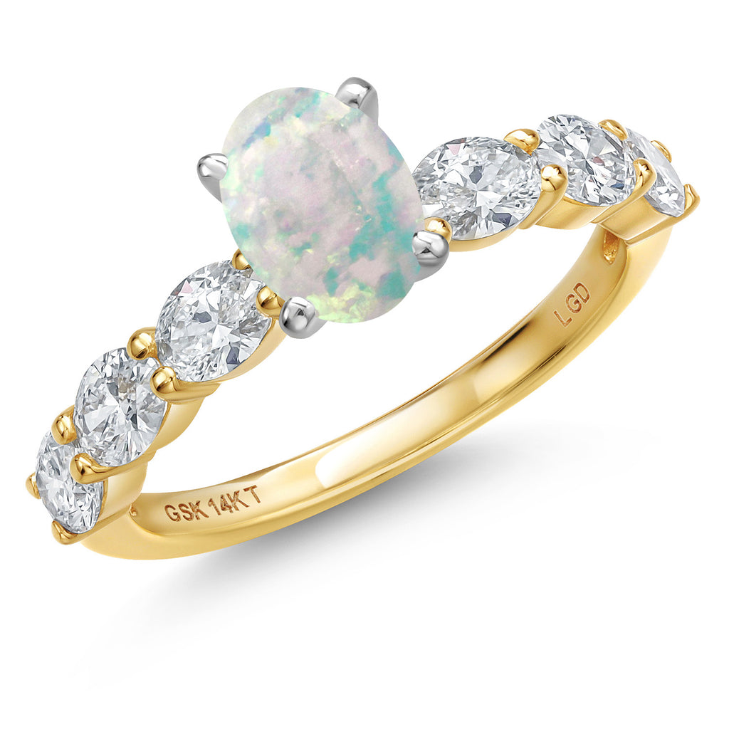 White Opal_5_Ring in 14K Two Tone Gold