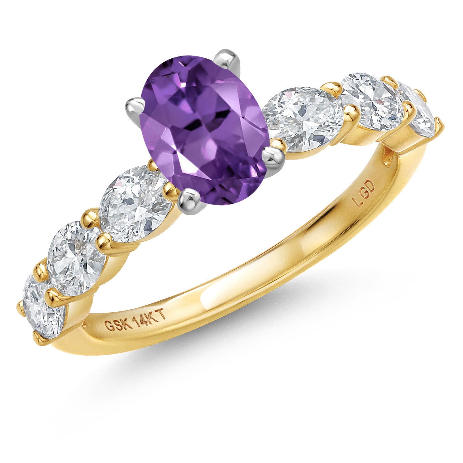 Amethyst - February_9_Ring in 14K Two Tone Gold