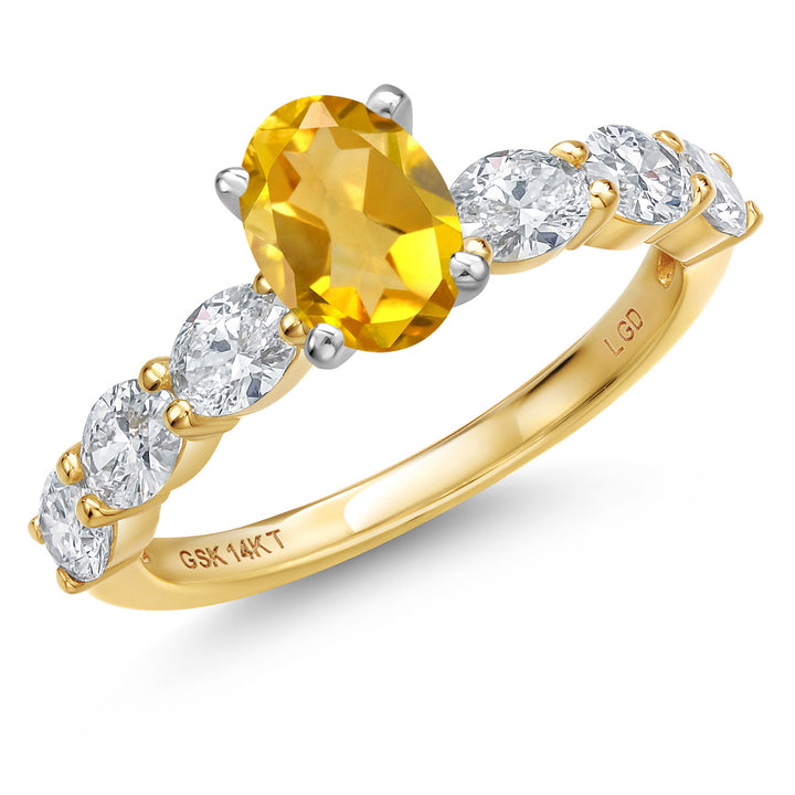 Citrine_5_Ring in 14K Two Tone Gold