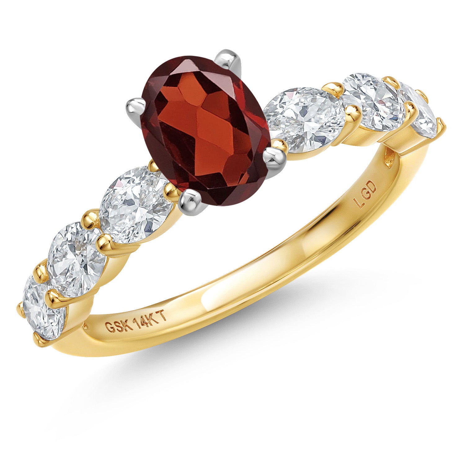 Garnet - January_9_Ring in 14K Two Tone Gold