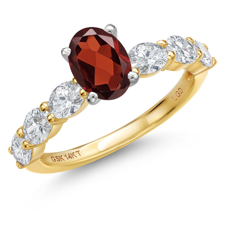 Garnet_5_Ring in 14K Two Tone Gold