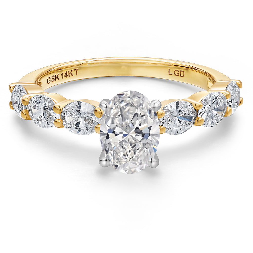 White Lab Grown Diamond - April_7_Ring in 14K Two Tone Gold