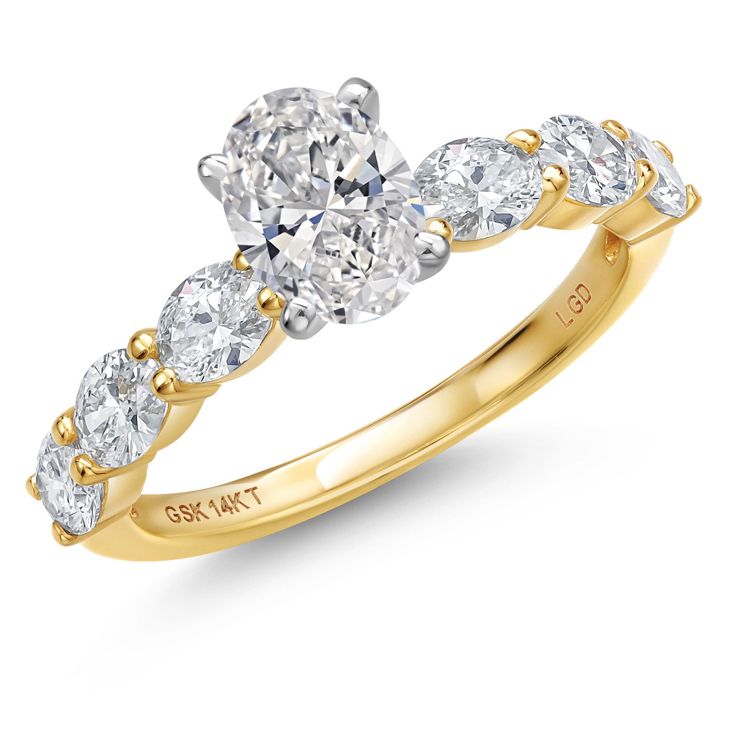 White Lab Grown Diamond - April_6_Ring in 14K Two Tone Gold