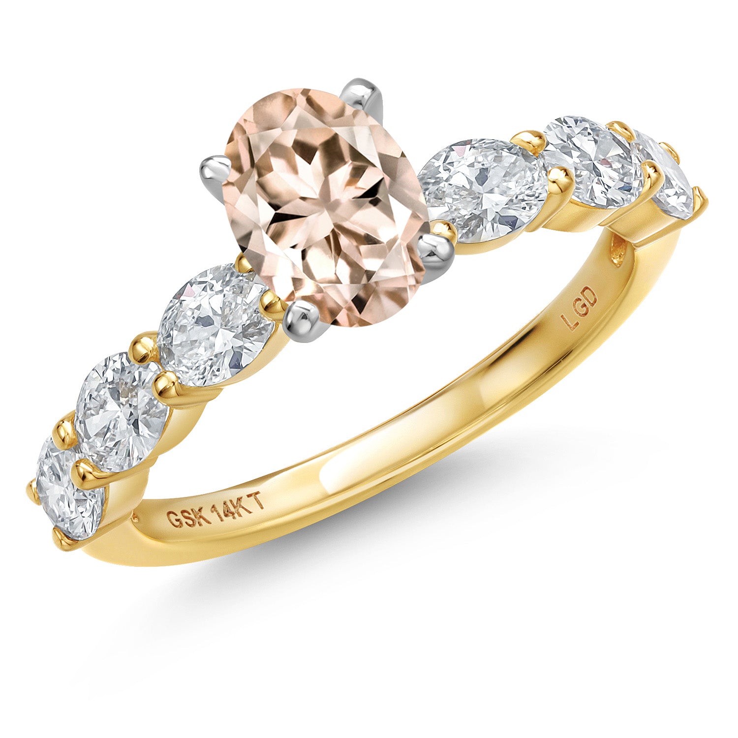 Morganite - October_6_Ring in 14K Two Tone Gold
