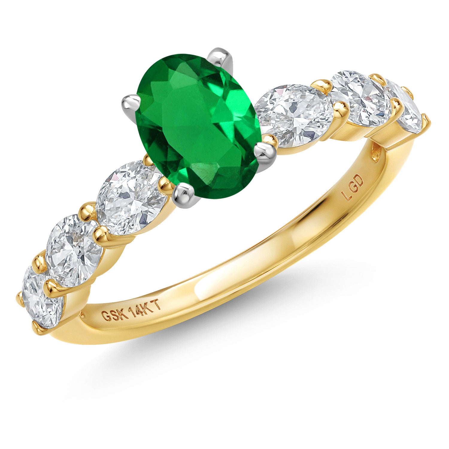 Nano Emerald - May_6_Ring in 14K Two Tone Gold