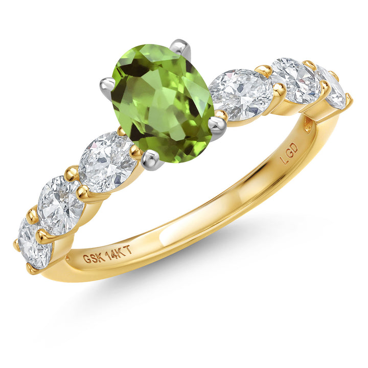 Peridot_5_Ring in 14K Two Tone Gold