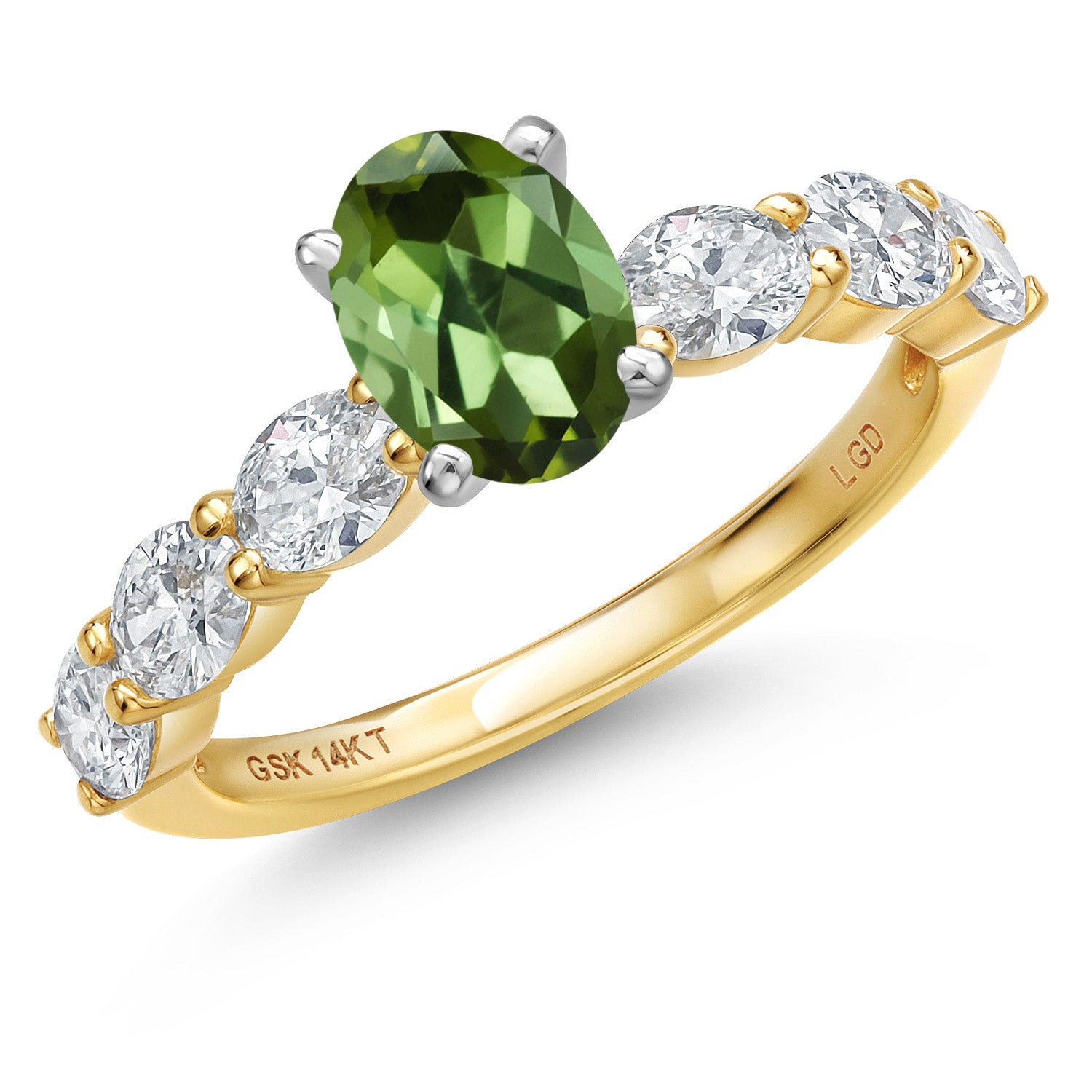 Green Tourmaline - October_9_Ring in 14K Two Tone Gold