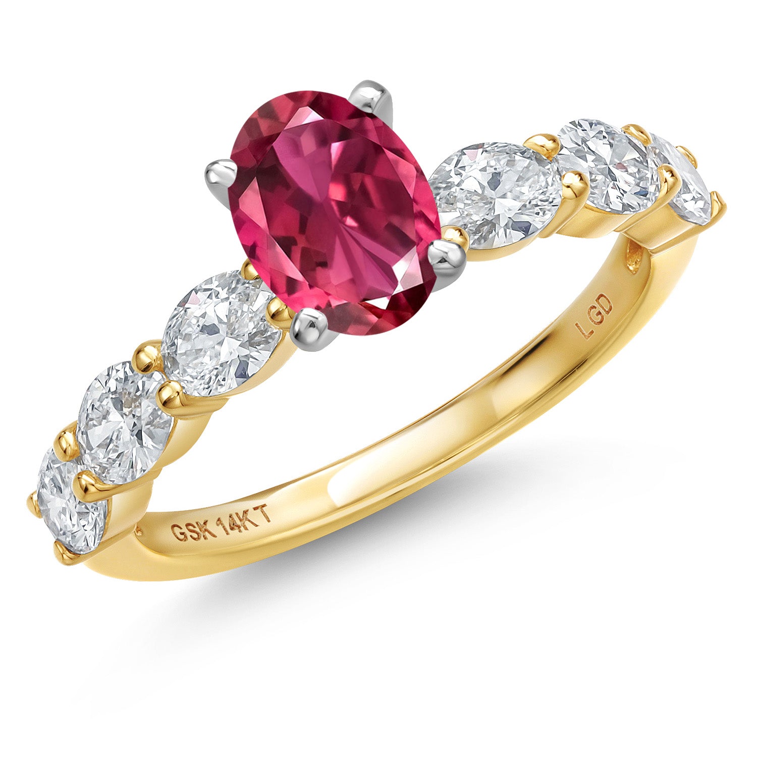 Pink Tourmaline - October_9_Ring in 14K Two Tone Gold