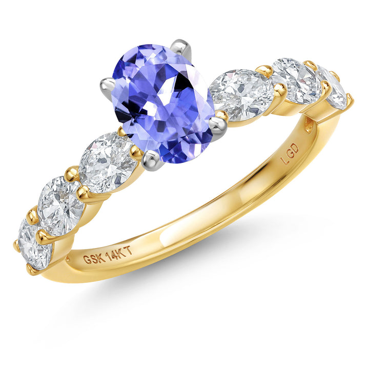 Tanzanite_5_Ring in 14K Two Tone Gold