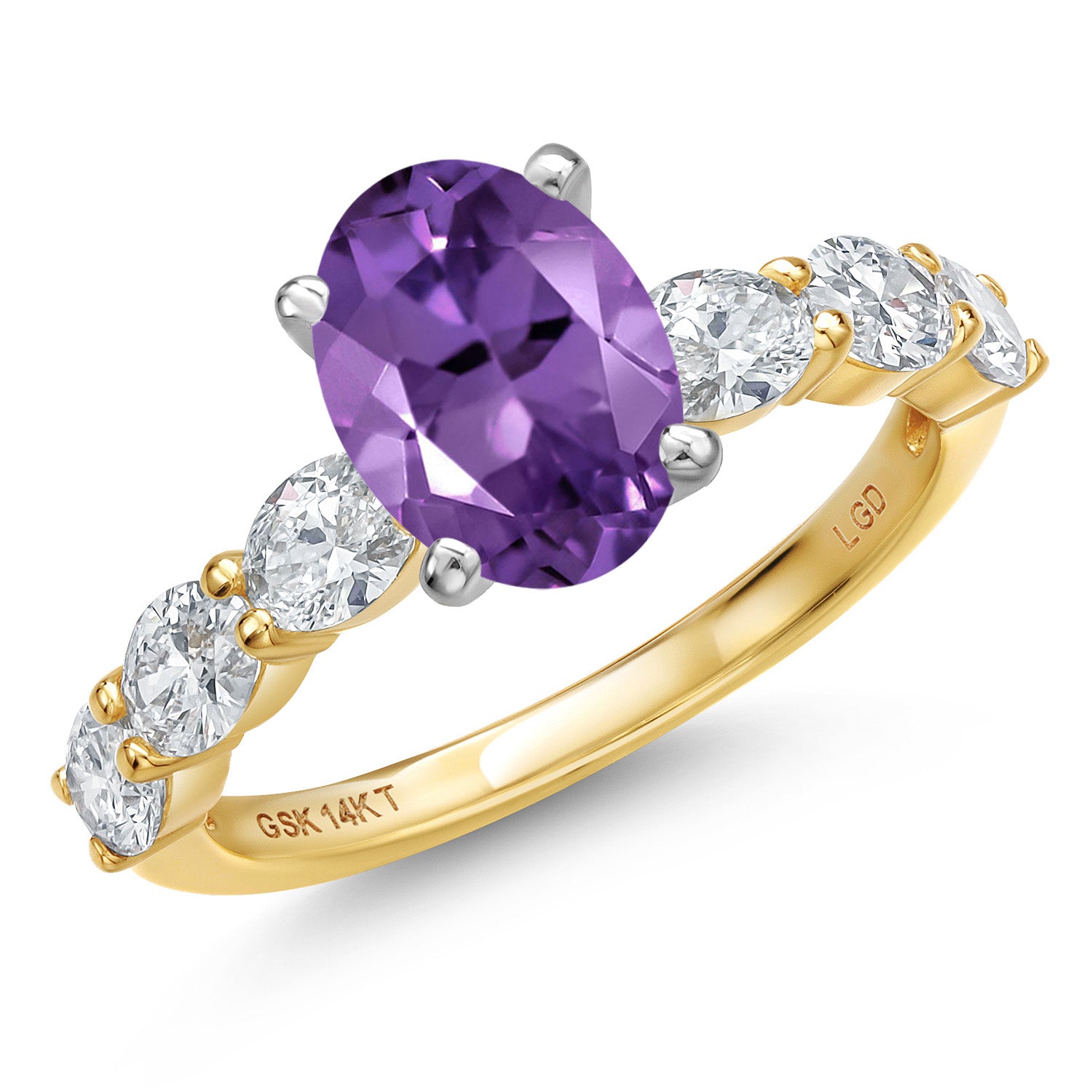 Amethyst - February_6_Ring in 14K Two Tone Gold
