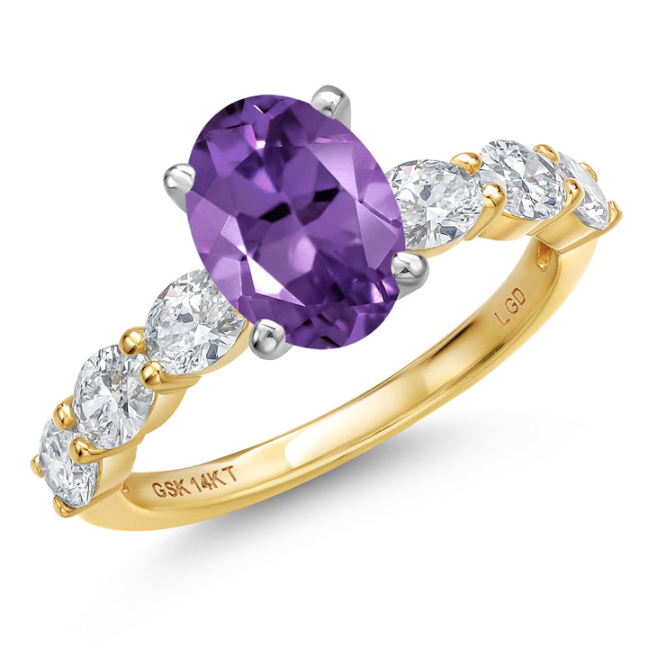Amethyst - February_5_Ring in 14K Two Tone Gold