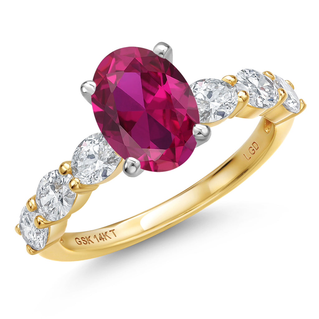 Created Ruby - July_7_Ring in 14K Two Tone Gold