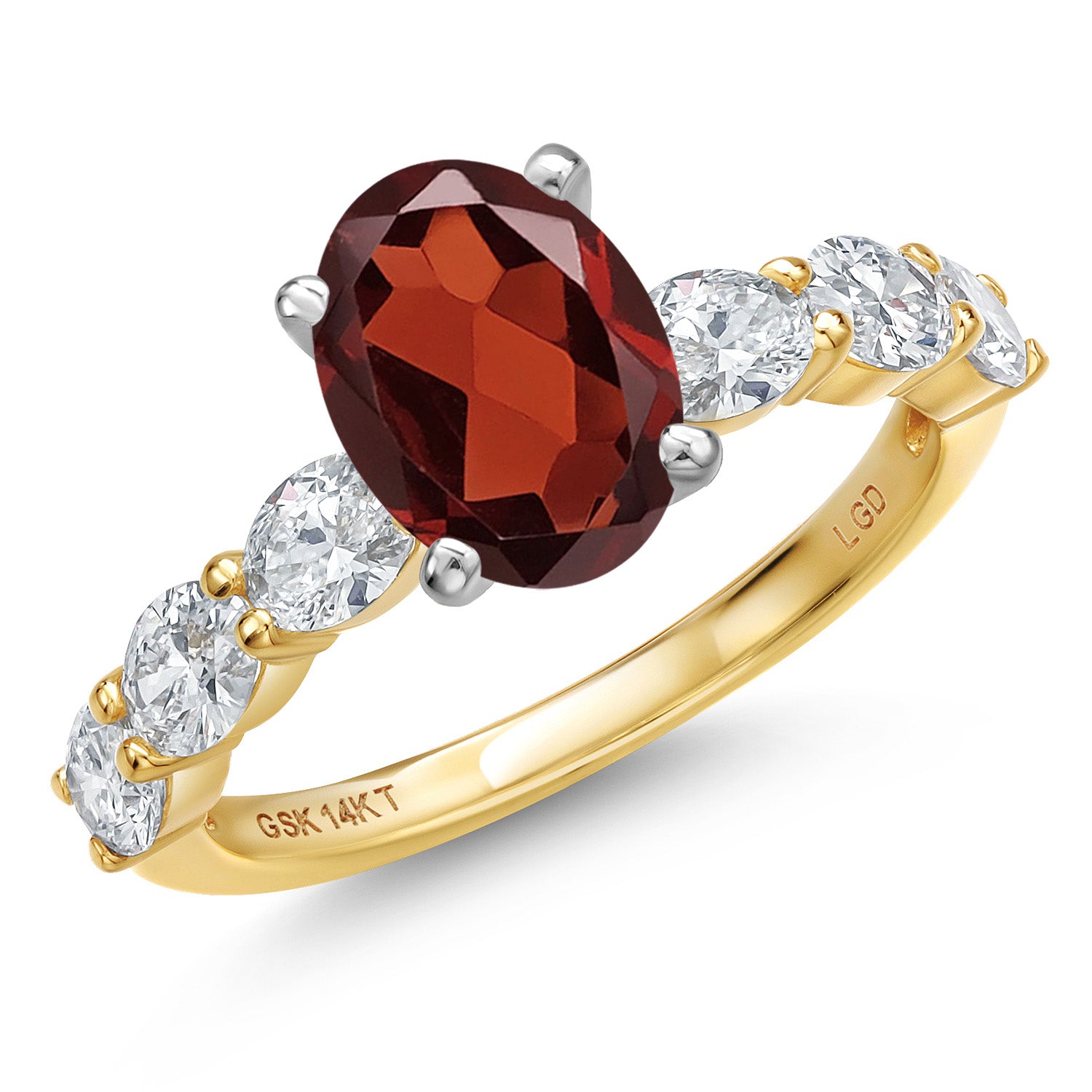 Garnet - January_7_Ring in 14K Two Tone Gold