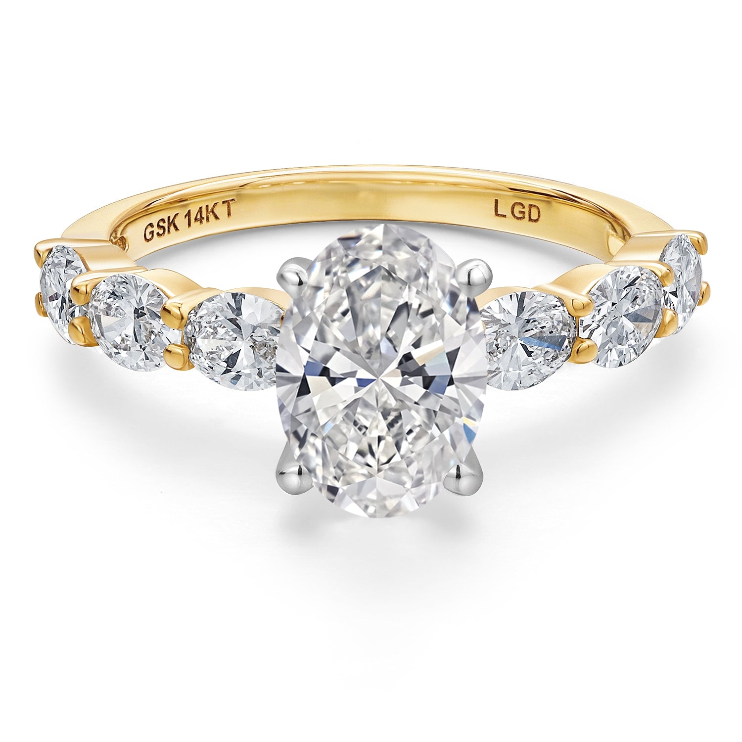 White Lab Grown Diamond - April_9_Ring in 14K Two Tone Gold