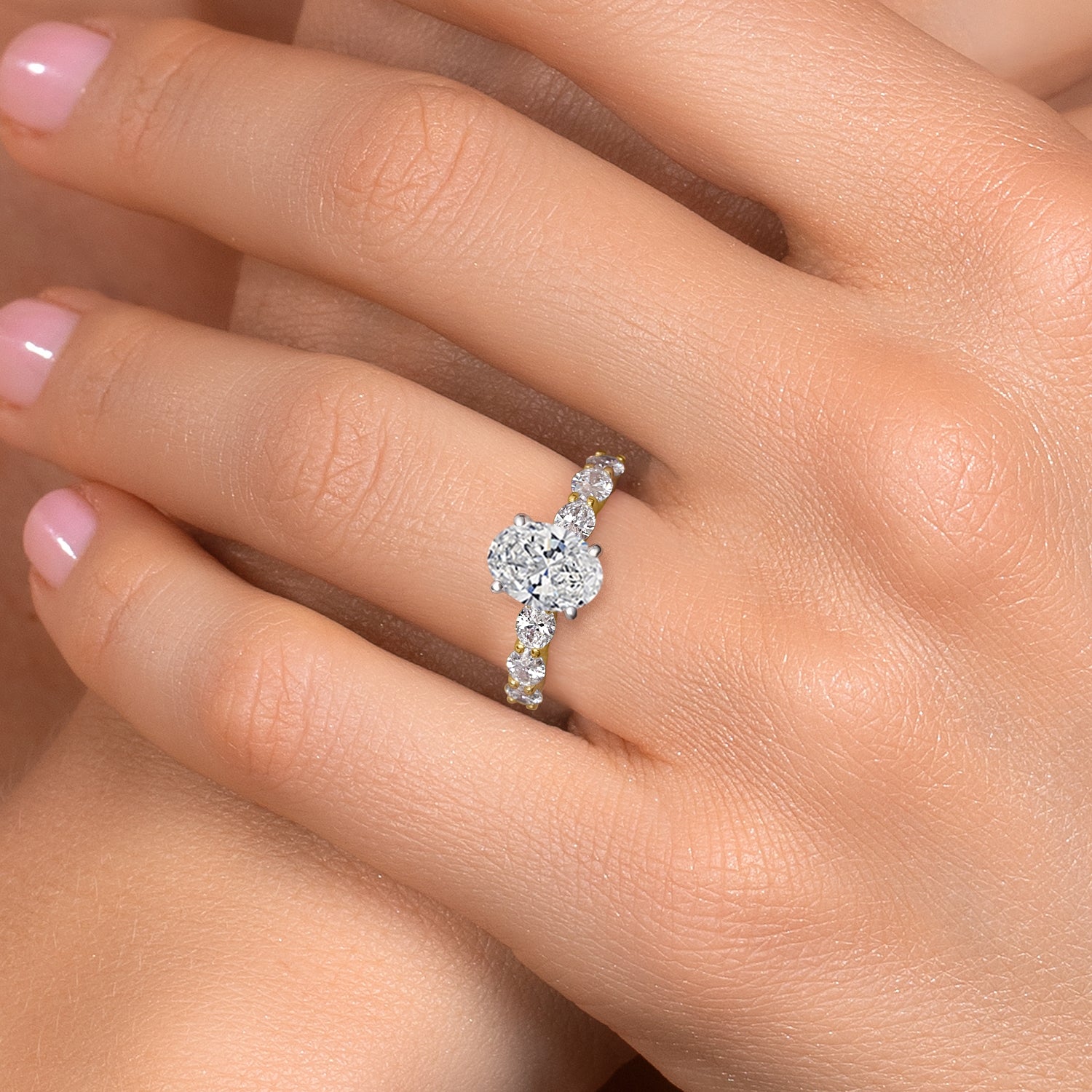 White Lab Grown Diamond - April_9_Ring in 14K Two Tone Gold