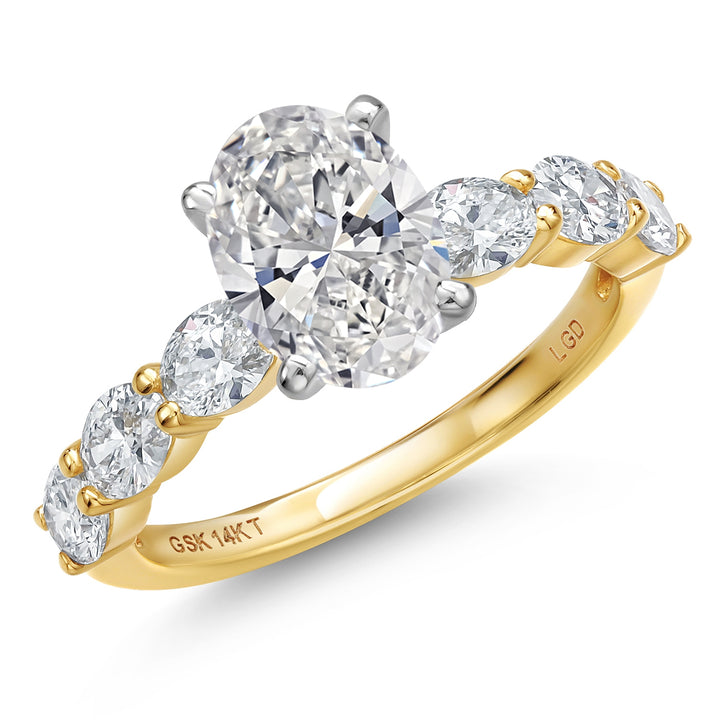 White Lab Grown Diamond - April_9_Ring in 14K Two Tone Gold