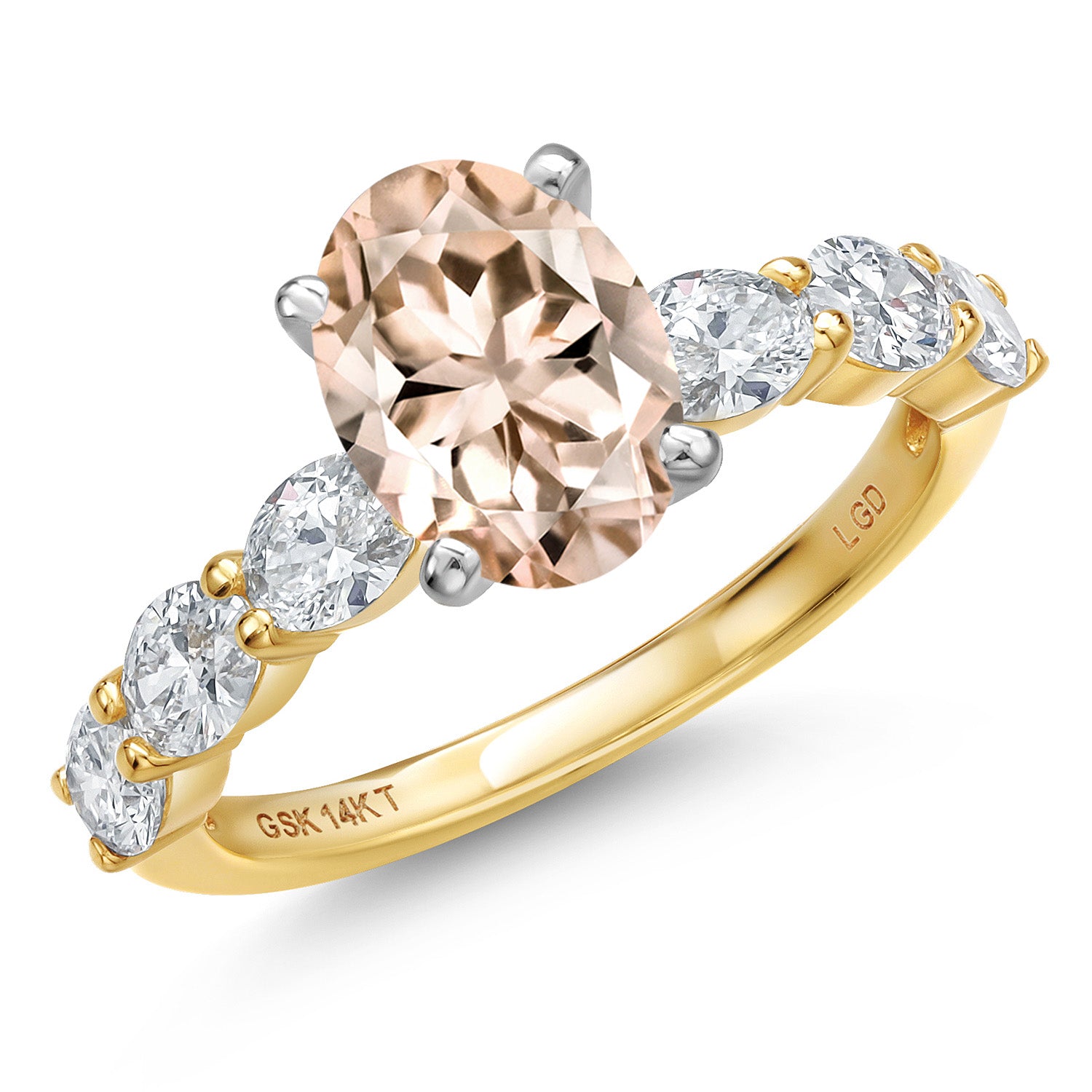 Morganite - October_7_Ring in 14K Two Tone Gold